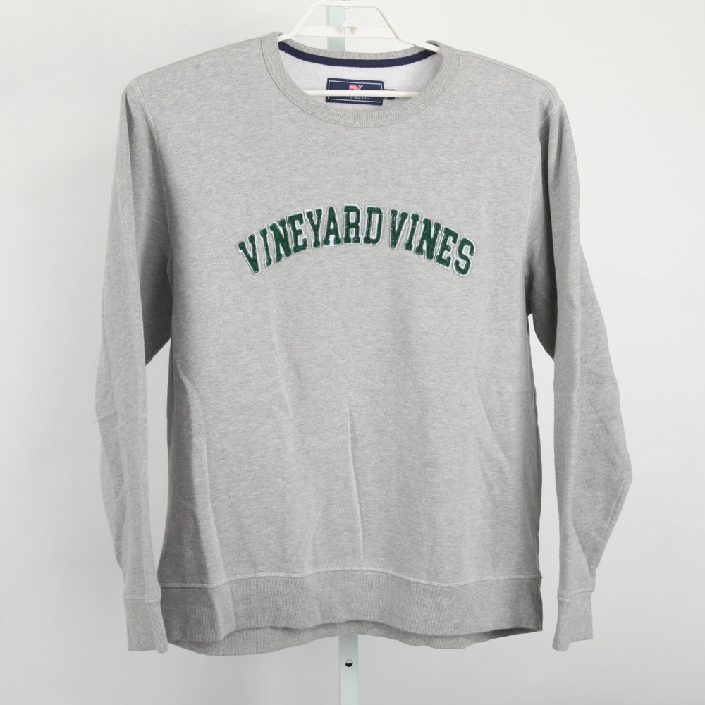 Vineyard Vines Men's XL Gray Green Logo Crewneck Sweatshirt Pullover Activewear - Picture 2 of 10